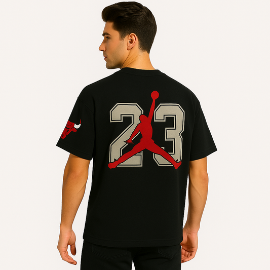 Chicago Bulls x Jordan #23 Drop Shoulder Oversized T-Shirt – Black