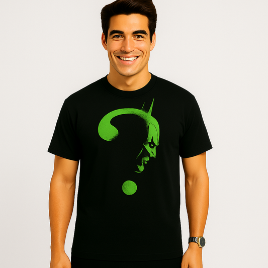 Riddler Question Mark Silhouette T-Shirt - Batman Villain Graphic Tee