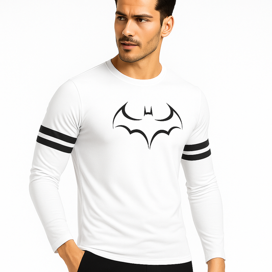 Batman white arm stripes full sleeve