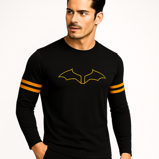 Black Mustard Batman Stripes Full Sleeve Shirt