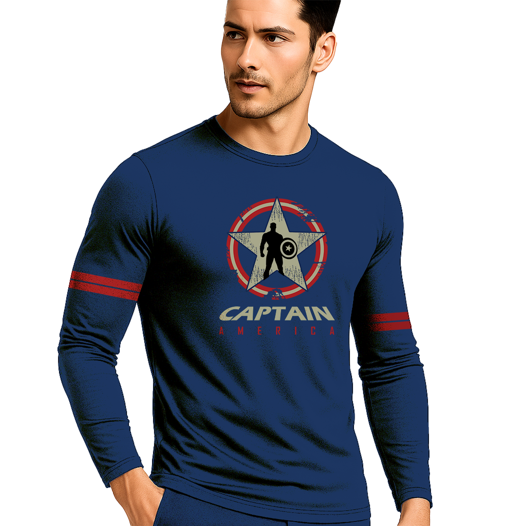 Captain america creative arm stripes full sleeve