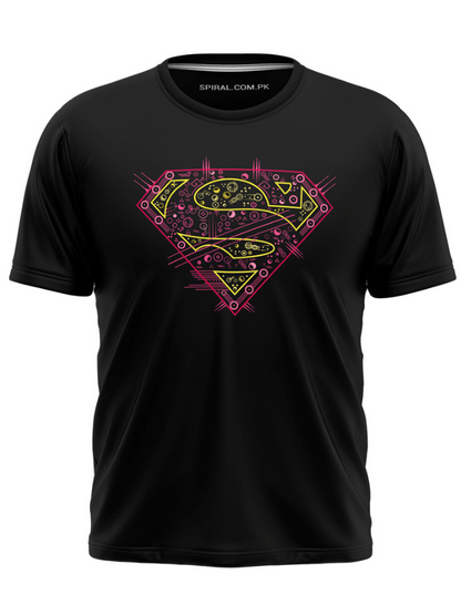 Superman Circuit Board Tech Logo T-Shirt - Electronic Superhero Graphic Tee