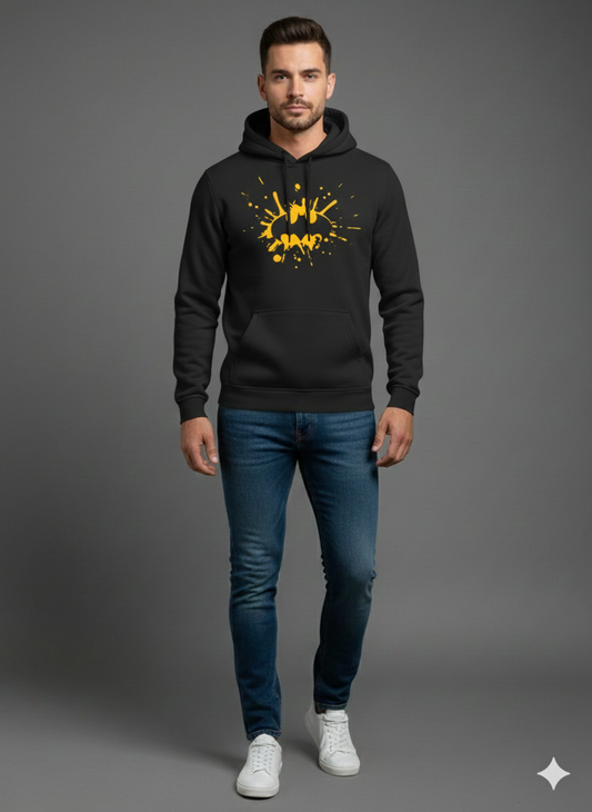 Bat Man yellow Black logo hoodie