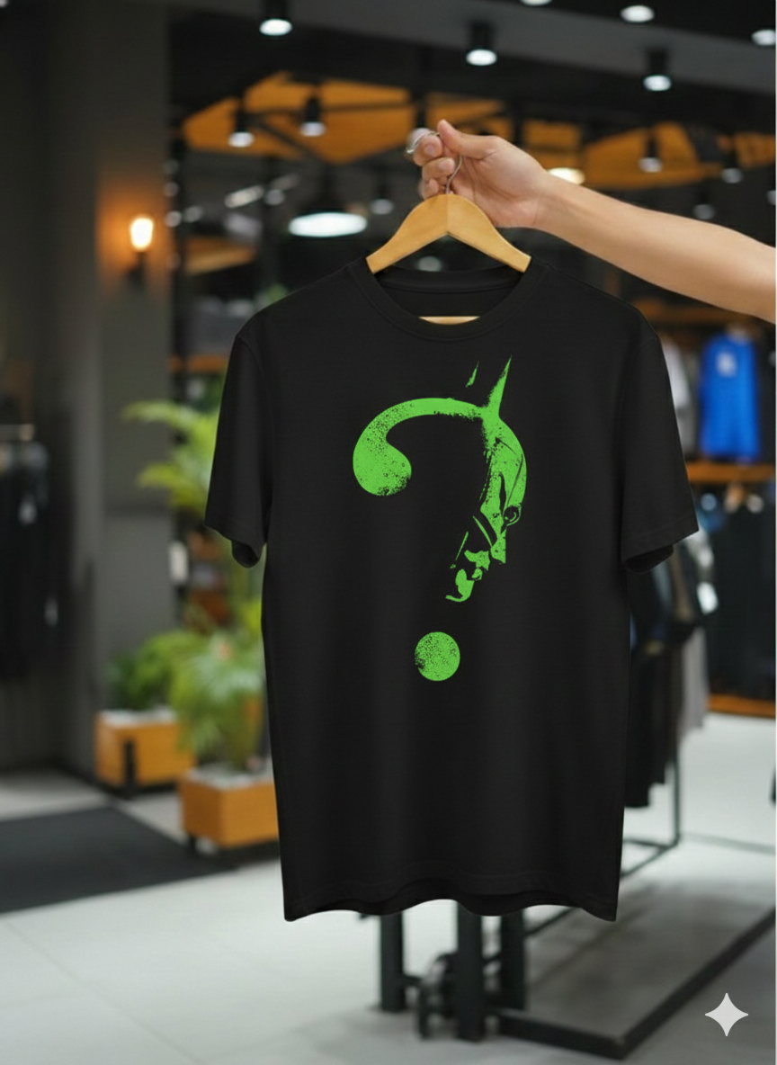 Riddler Question Mark Silhouette T-Shirt - Batman Villain Graphic Tee
