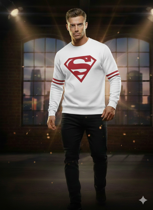 Superman white sweat shirt