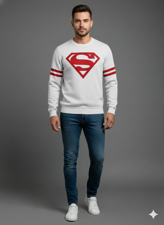 Superman white sweat shirt