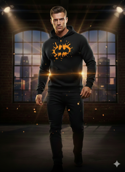 Bat Man yellow Black logo hoodie