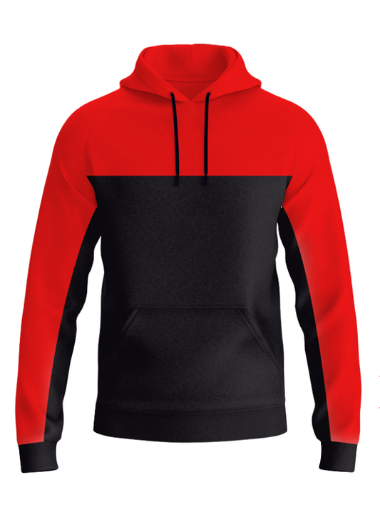 Red Black Panel Hoodie