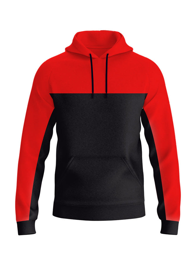 Red Black  Panel hoodie