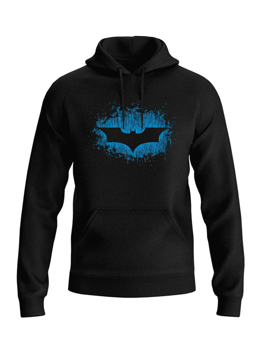 Bat Man hoodie with black blue printed logo