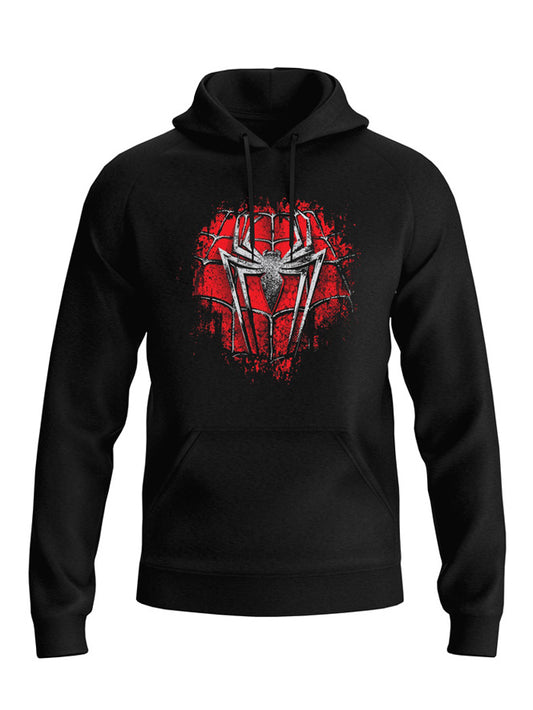 Spider Man Red Grey logo Black hoodie