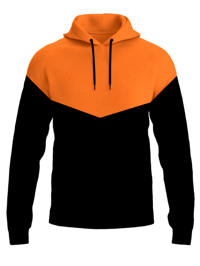 Orange Black Panel hoodie