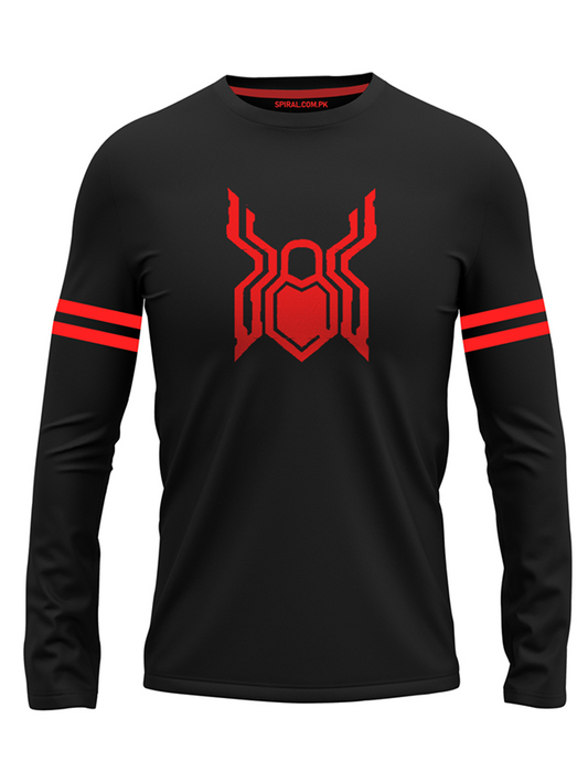 Spider Man Black Shirt with Red Strips  Summer